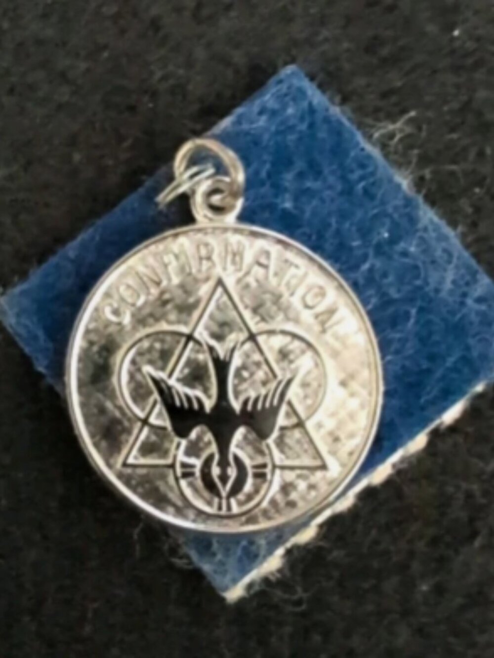 Wellsster Sterling Silver Confirmation Pendant Vintage 1970s